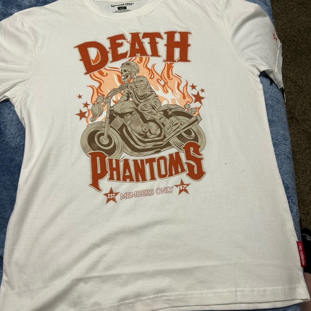 Members Only White and Orange Short Sleeve Tee